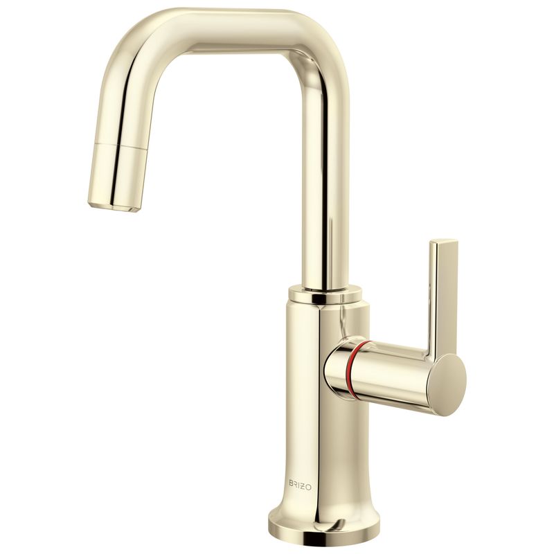 BRIZO - Kintsu® Instant Hot Faucet with Square Spout Lumicoat® Polished Nickel 61307LF-H-PN-L