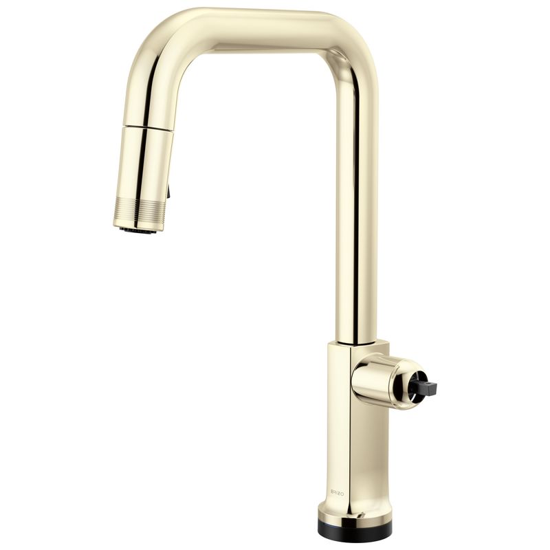 BRIZO - Kintsu® SmartTouch® Pull-Down Faucet with Square Spout - Less Handle Lumicoat® Polished Nickel 64007LF-PNLHP-L