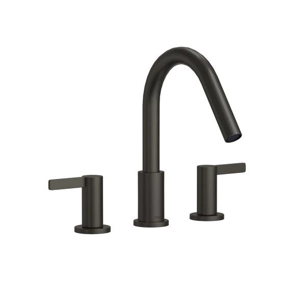TOTO - GF Three-hole Roman Tub Filler Trim - Lever Handles Matte Black TBG11201UA#MBL