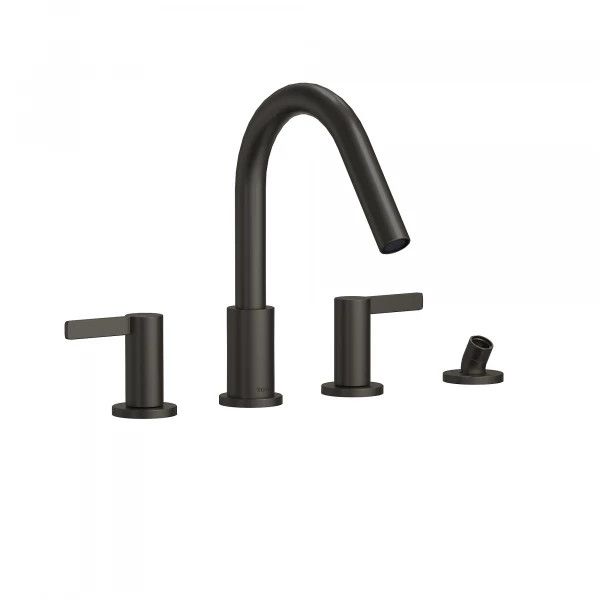 TOTO - GF Four-hole Roman Tub Filler Trim - Lever Handles Matte Black TBG11202UA#MBL