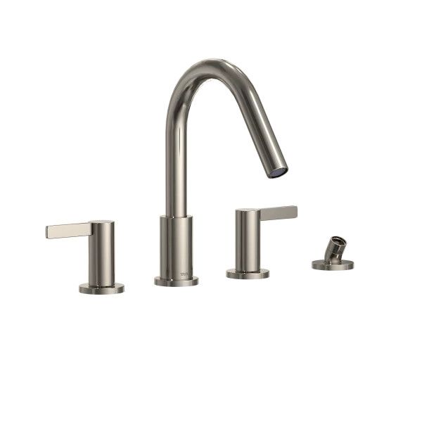 TOTO - GF Four-hole Roman Tub Filler Trim - Lever Handles Polished Nickel TBG11202UA#PN