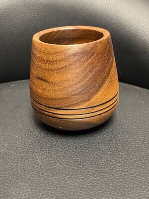 small walnut whiskey sippers