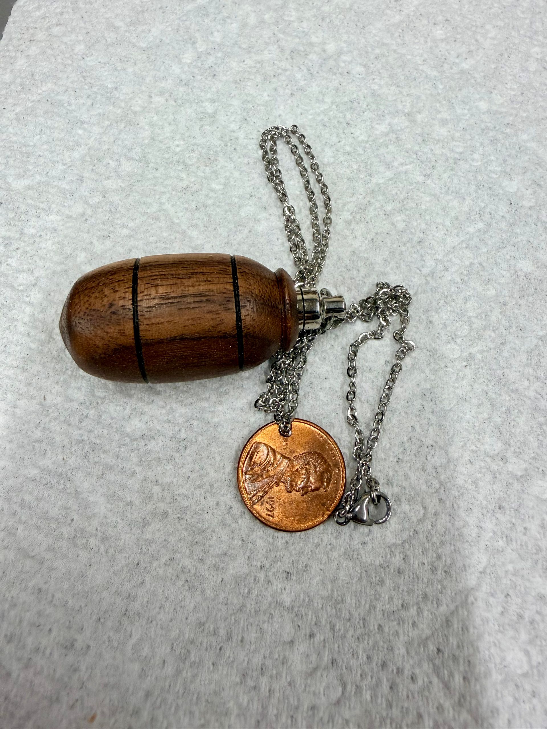 walnut wood, keepsake necklace (2