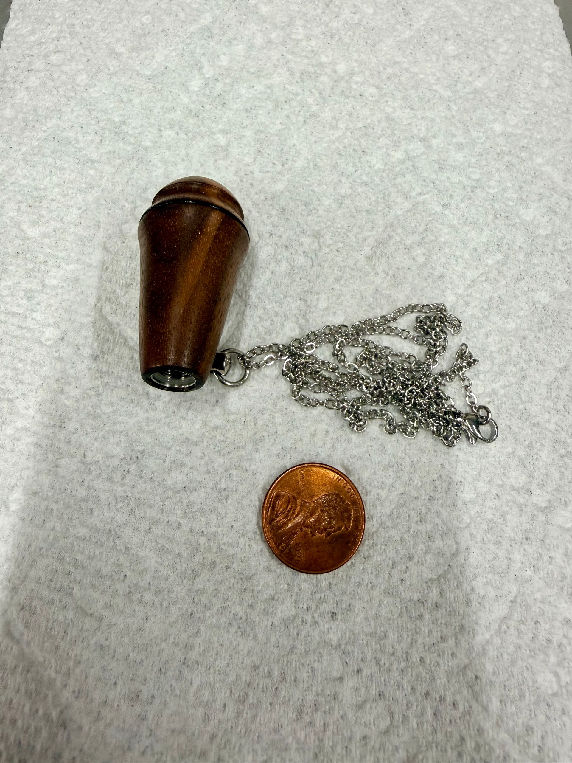 Walnut wood keepsake necklace (2