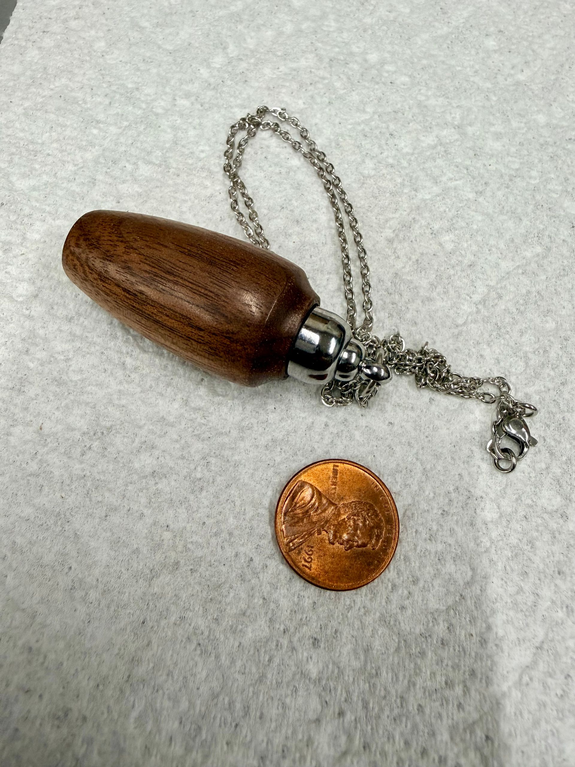 Walnut wood, Keepsake necklace (1 1/4