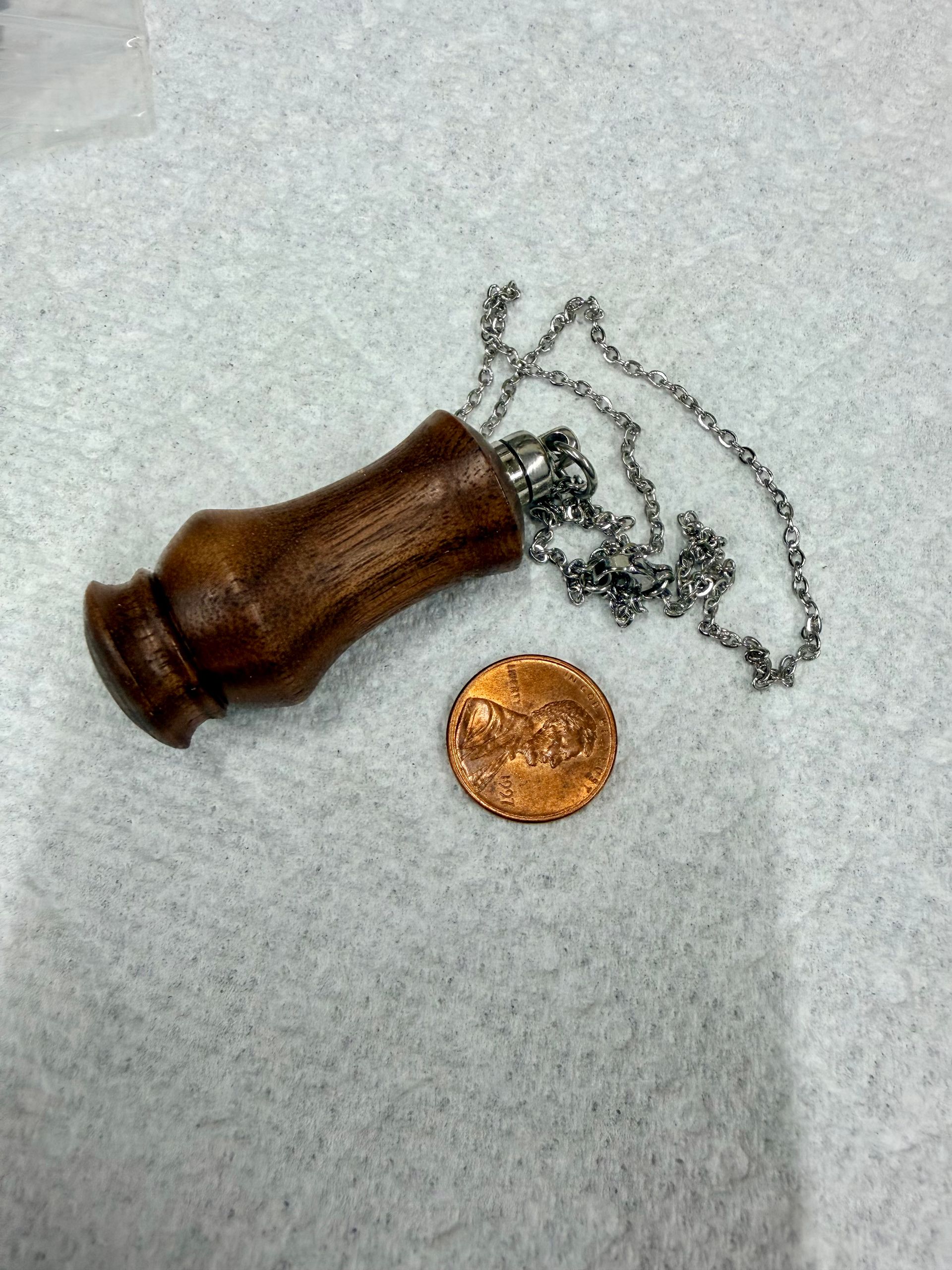 walnut wood keepsake necklace (2 1/4