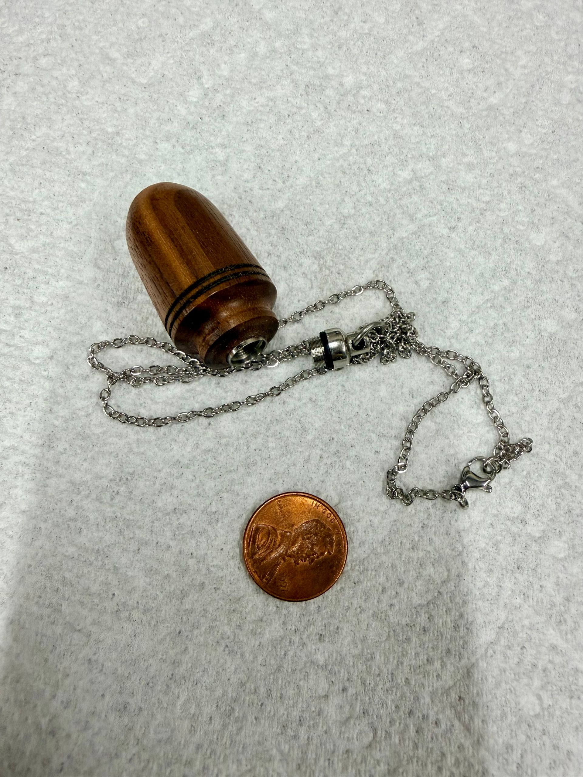 Walnut wood keepsake necklace (2