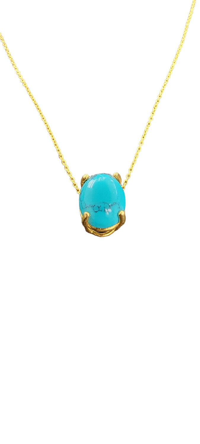 21K Synthetic Turquoise Necklace