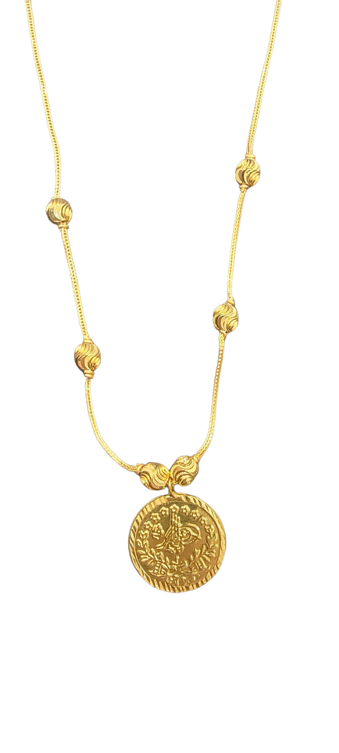 21K Light Coin Necklace 1030