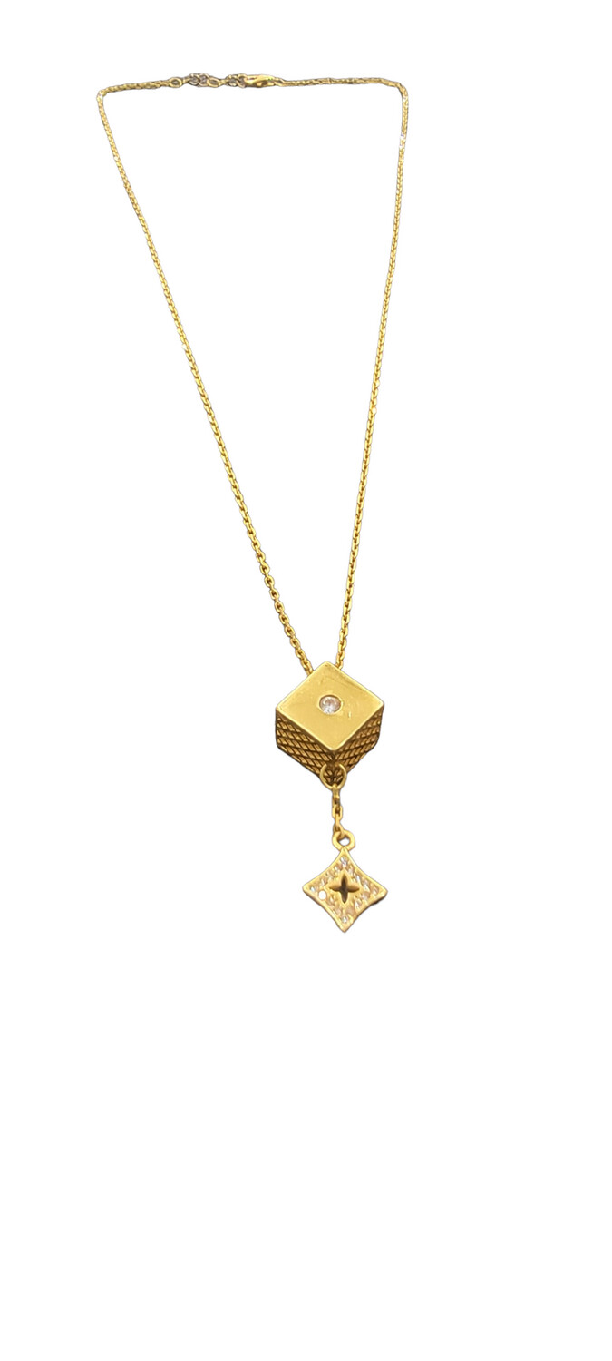 21K Cube Necklace