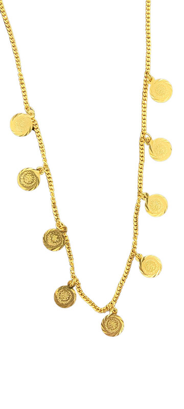 21K Coin Charm Necklace 1041