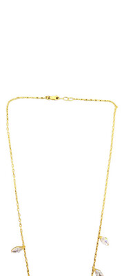 21K Stone Drop Charm Necklace