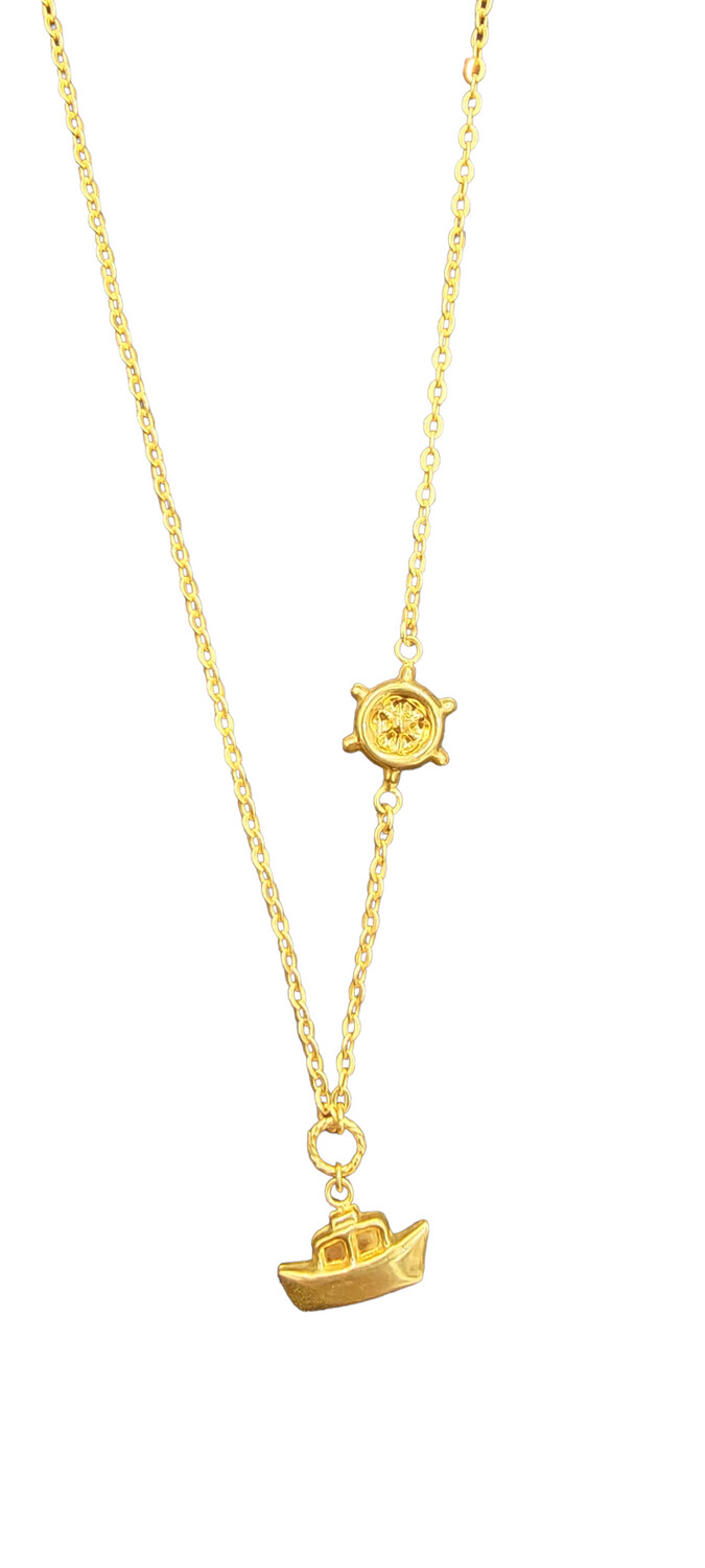 21K Sail-Wheel Necklace