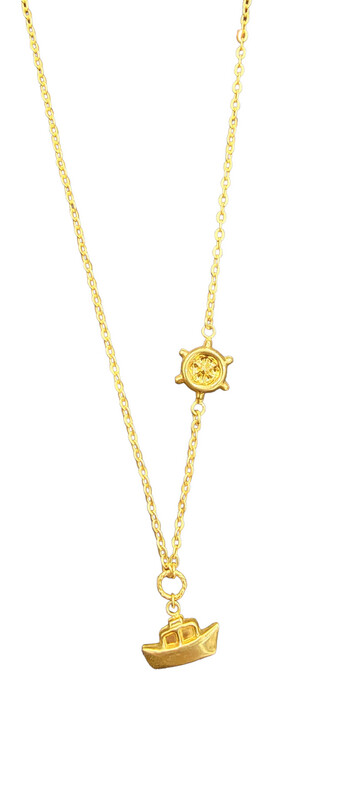 21K Sail-Wheel Necklace