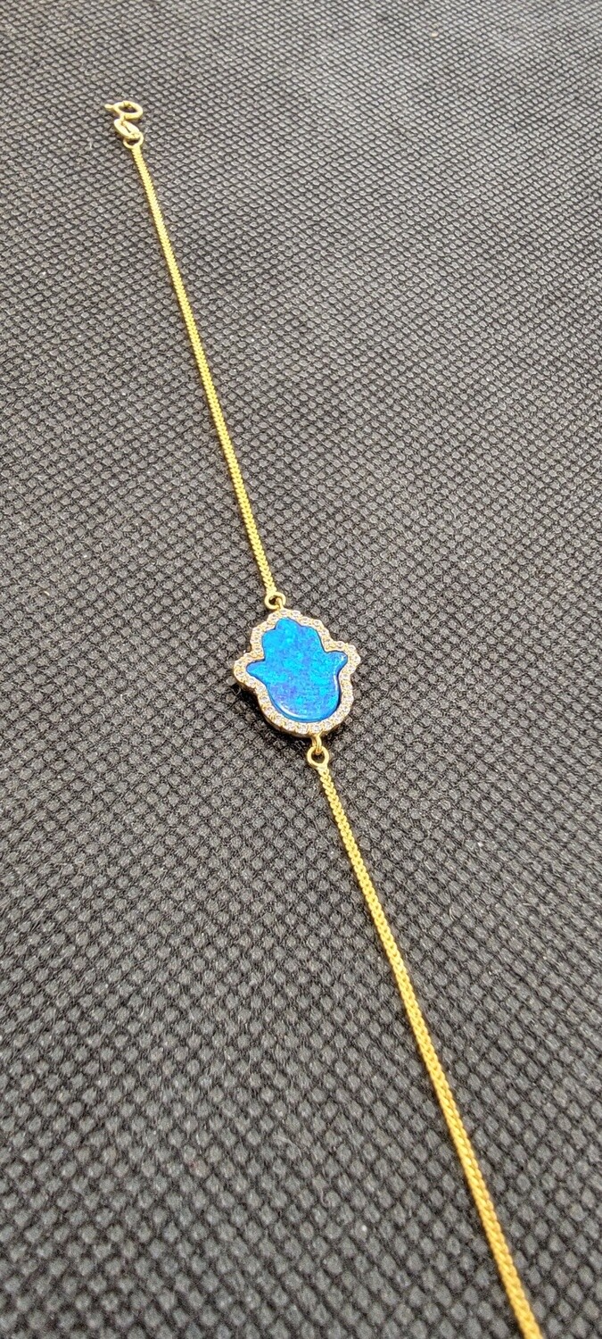 21K Double-Sided Hamsa Bracelet