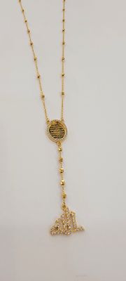 21K Ayatulkursi and Allah Oval Necklace