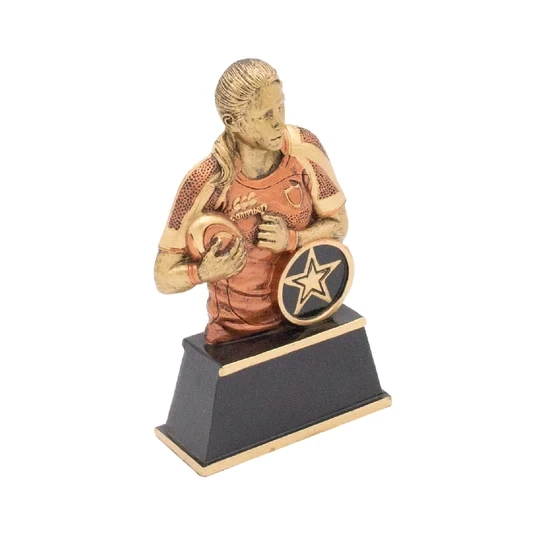 Gold &amp; Bronze Female Rugby Player