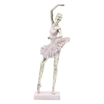 Pink &amp; Silver Ballerina Statuette