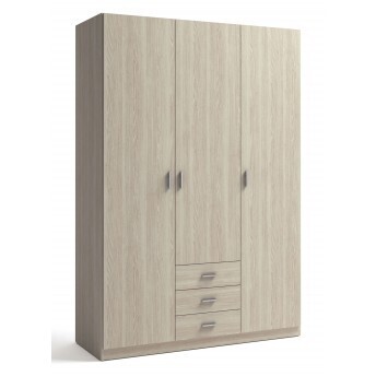 ARMARIO  3 PUERTAS 3 CAJONES + ESTANTES 150x200x51cm