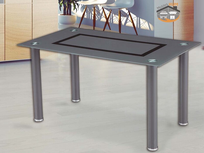 MESA DE COMEDOR DE CRISTAL 140x80cm