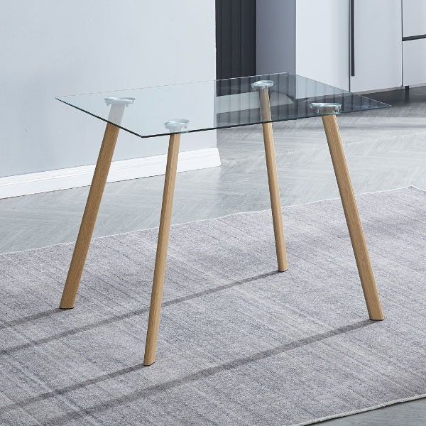 MESA DE COCINA DE CRISTAL 100x70x76cm