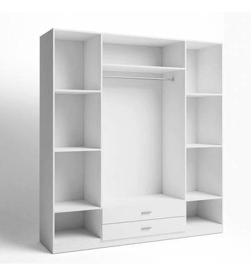 ARMARIO  4 PUERTAS + 2 CAJONES + ESTANTES 200x210x51cm