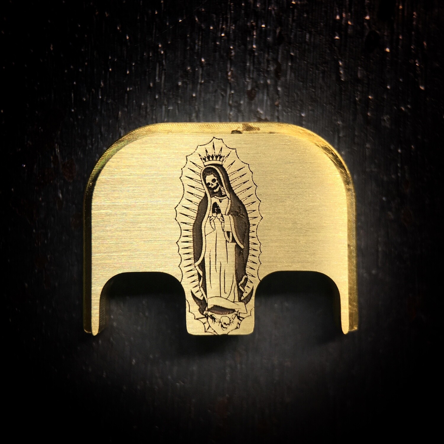 Santa Muerte Virgin Mary - Brass - Deep Engraved Brushed