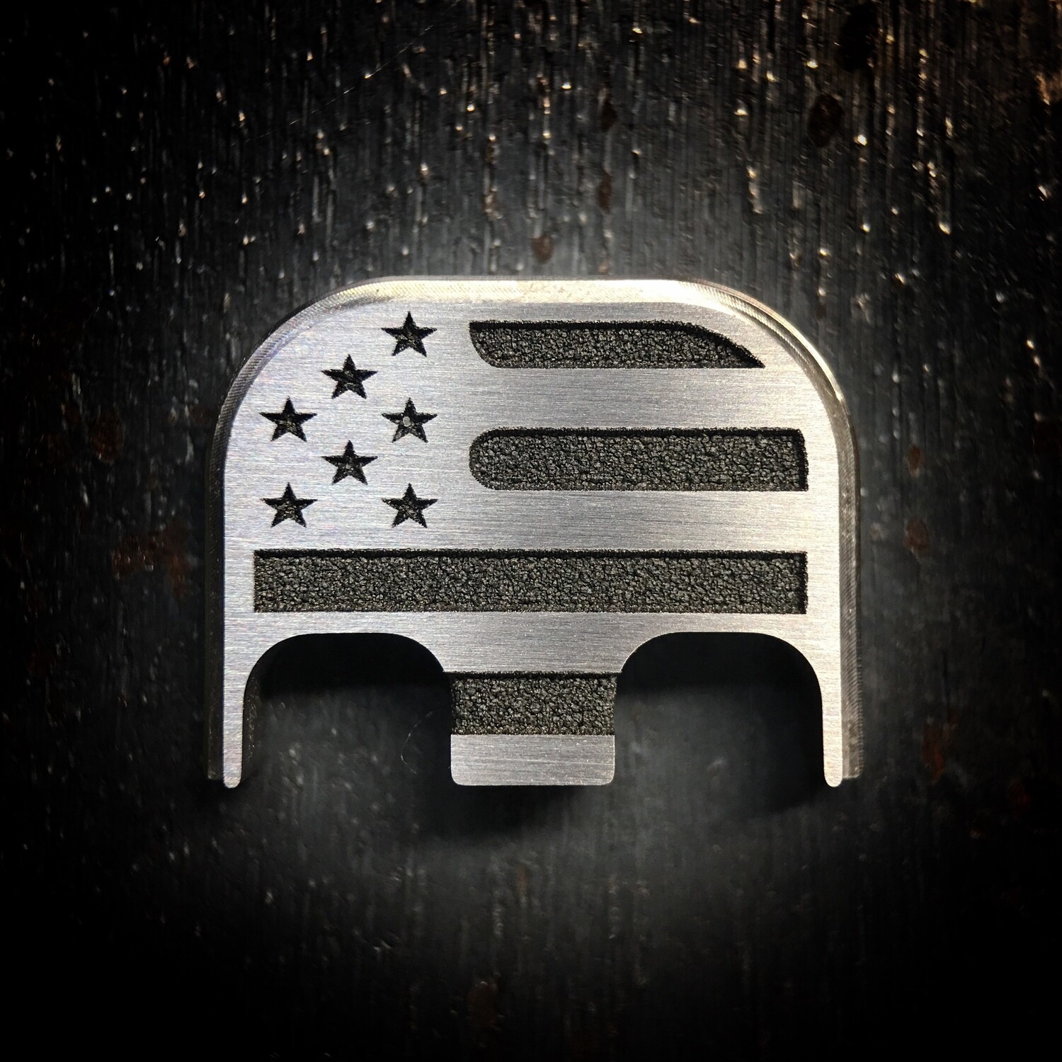 American Flag - Titanium - Deep Engraved Brushed