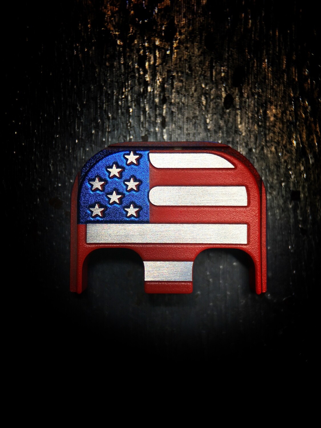 American Flag 3D - Titanium - Deep Engraved Full Color