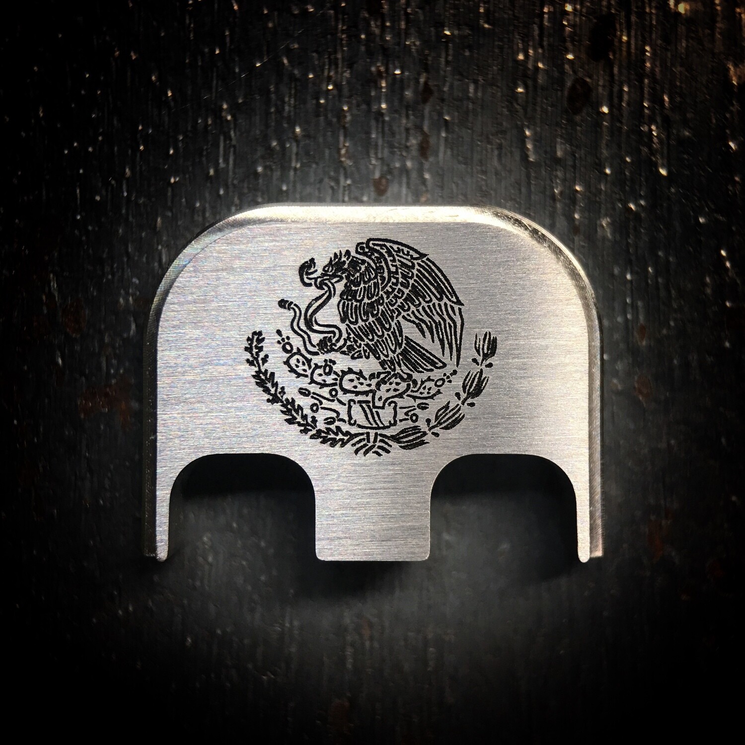 Mexican Eagle - Titanium - Deep Engraved Brushed