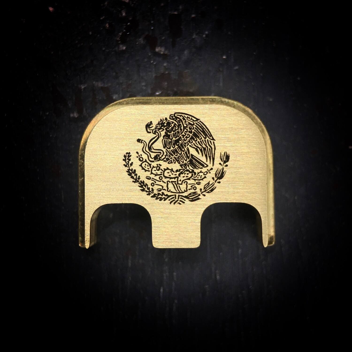 Mexican Eagle - Brass - Deep Engraved Brushed