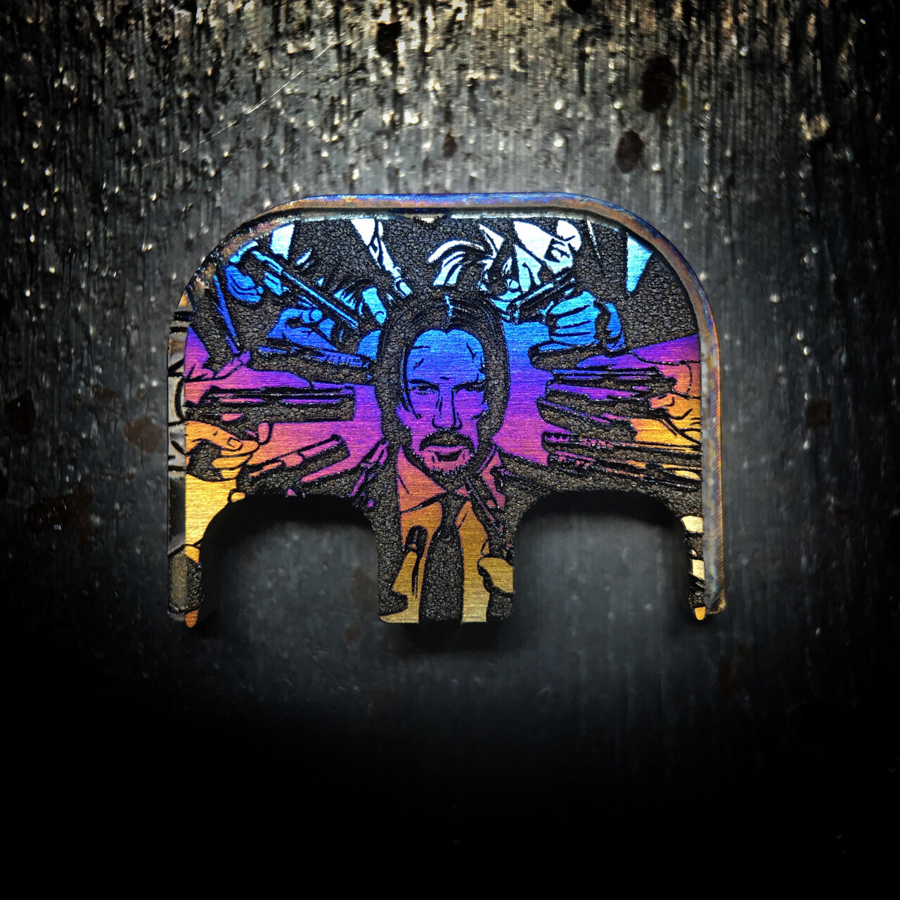 John Wick - Titanium - Deep Engraved Flame Anodized