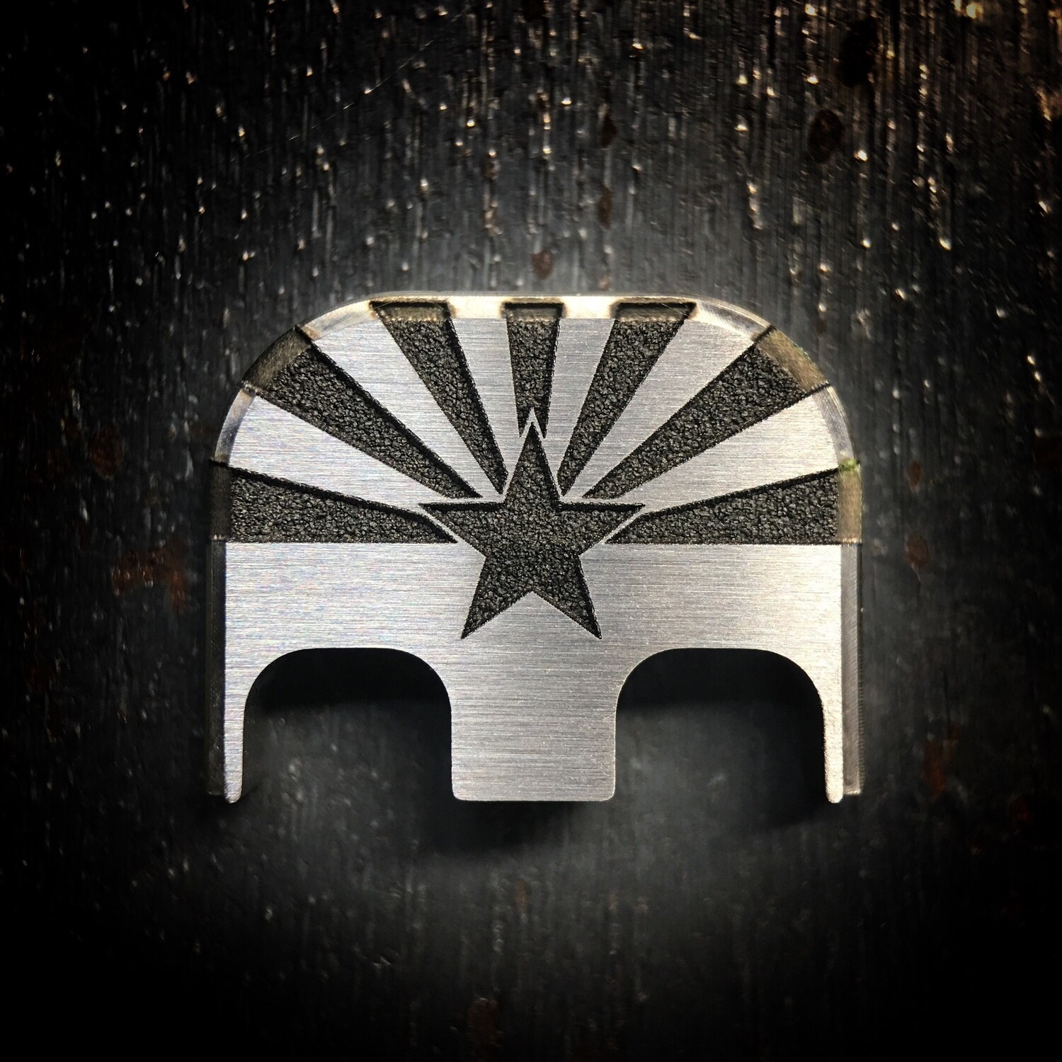 Arizona Flag - Titanium - Deep Engraved Brushed