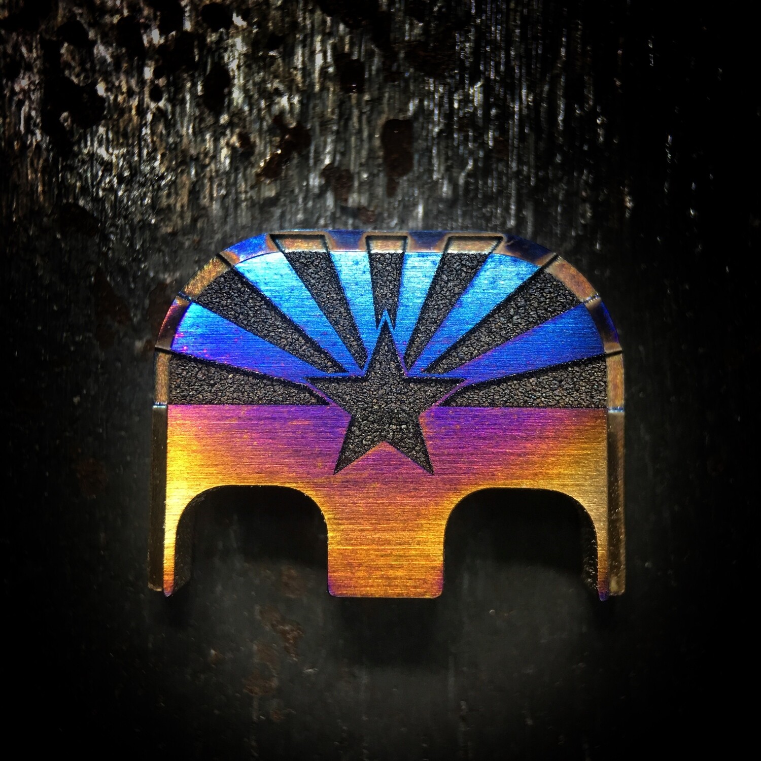 Arizona Flag - Titanium - Deep Engraved Flame Anodized