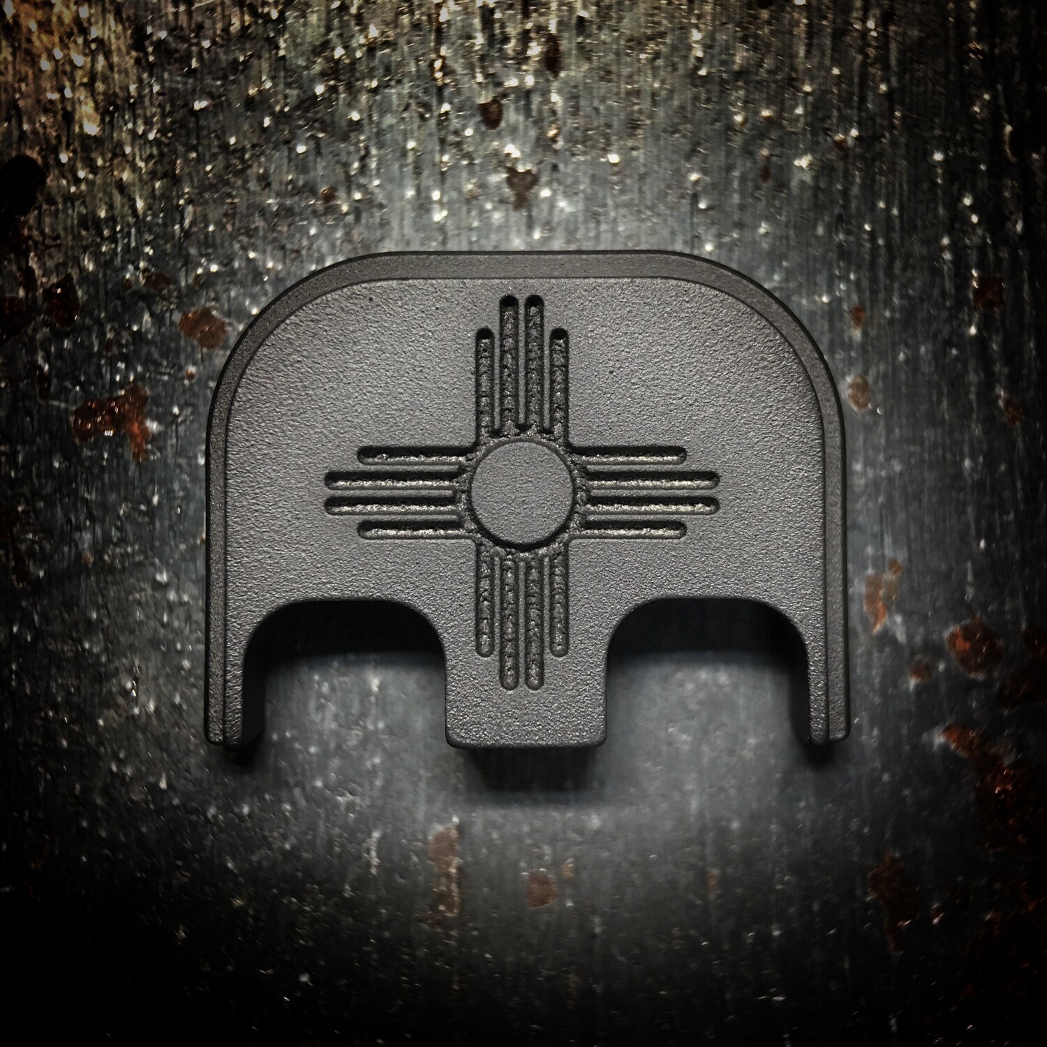 New Mexico Flag - Titanium - Deep Engraved Blackout