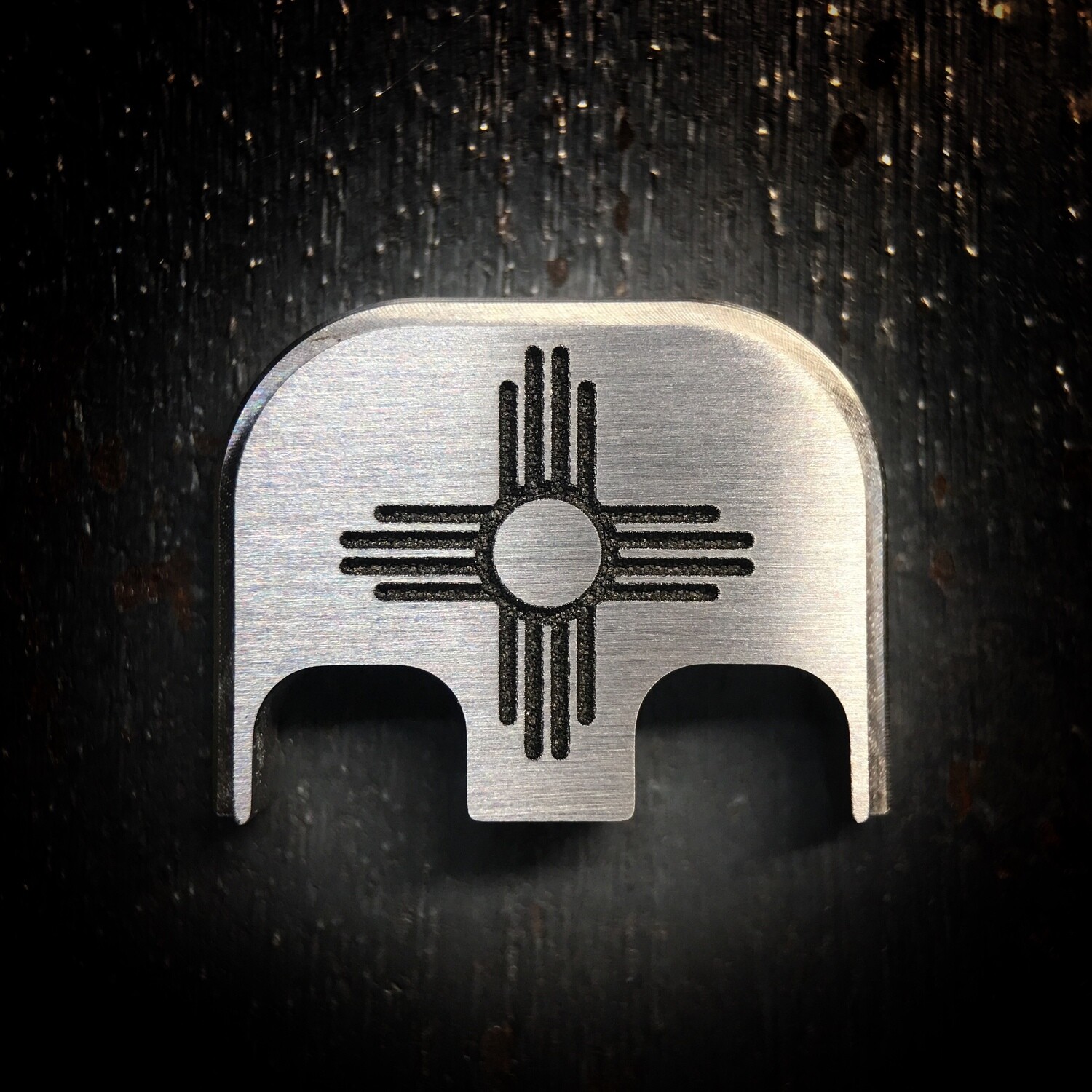 New Mexico Flag - Titanium - Deep Engraved Brushed