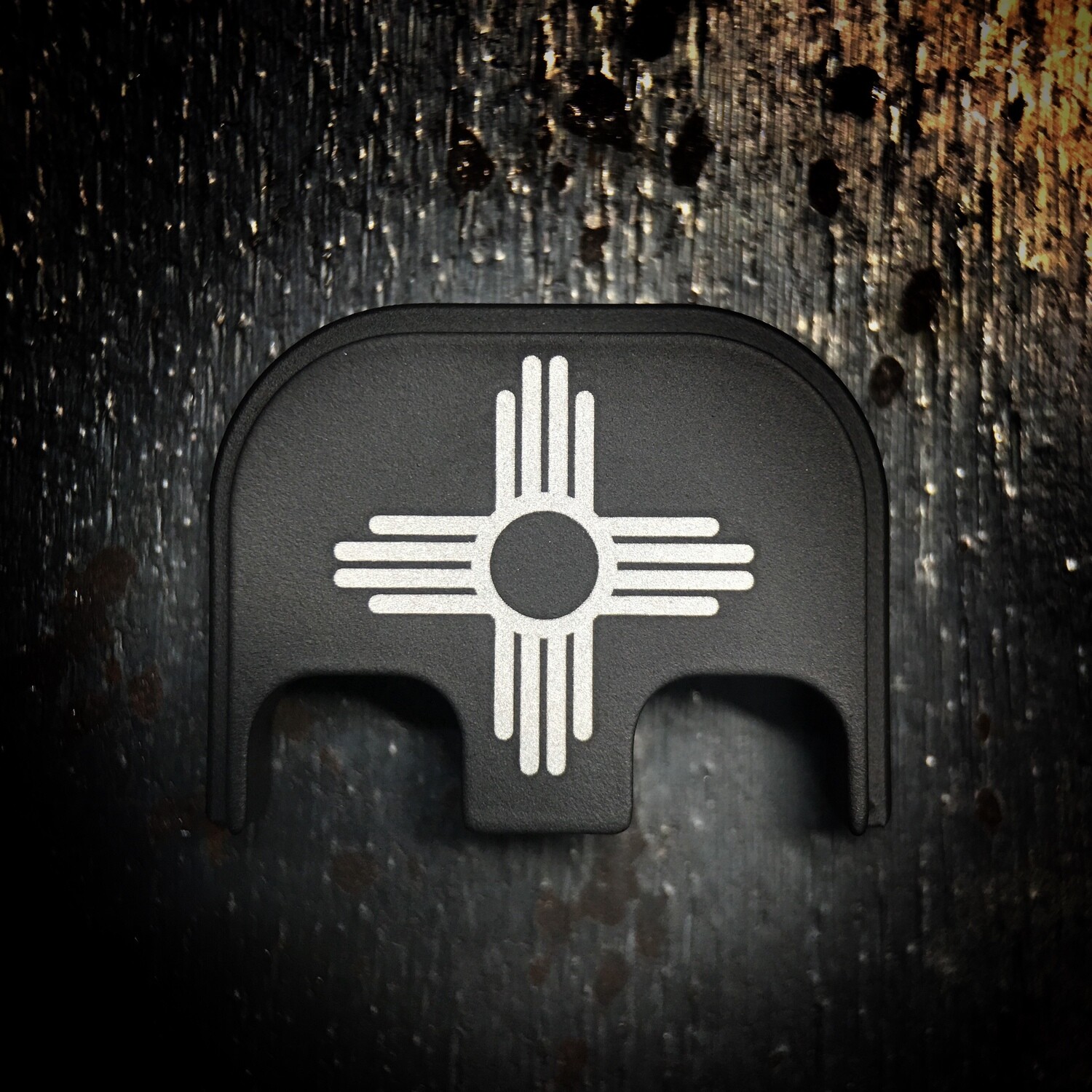 New Mexico Flag - Aluminum - Black