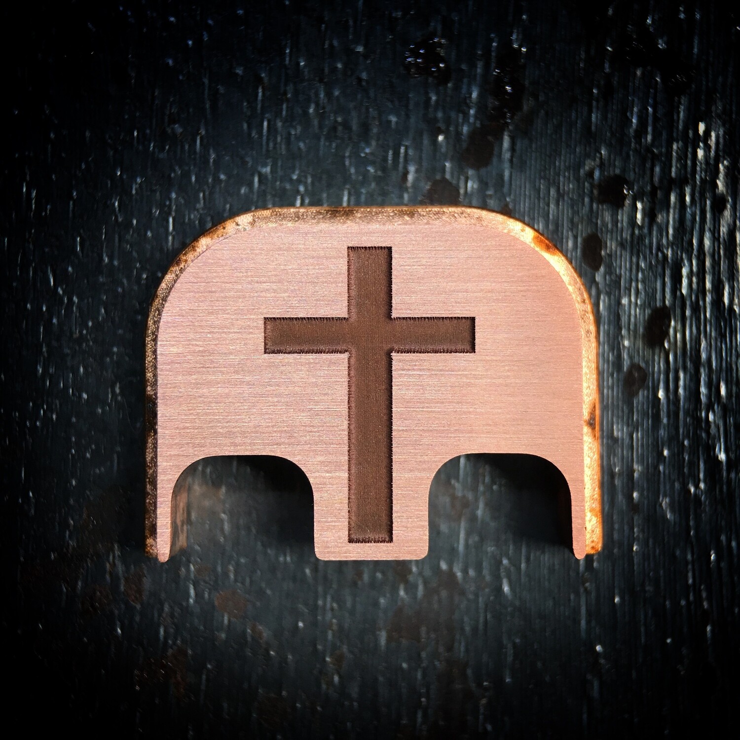Cross - Copper - Deep Engraved Brushed