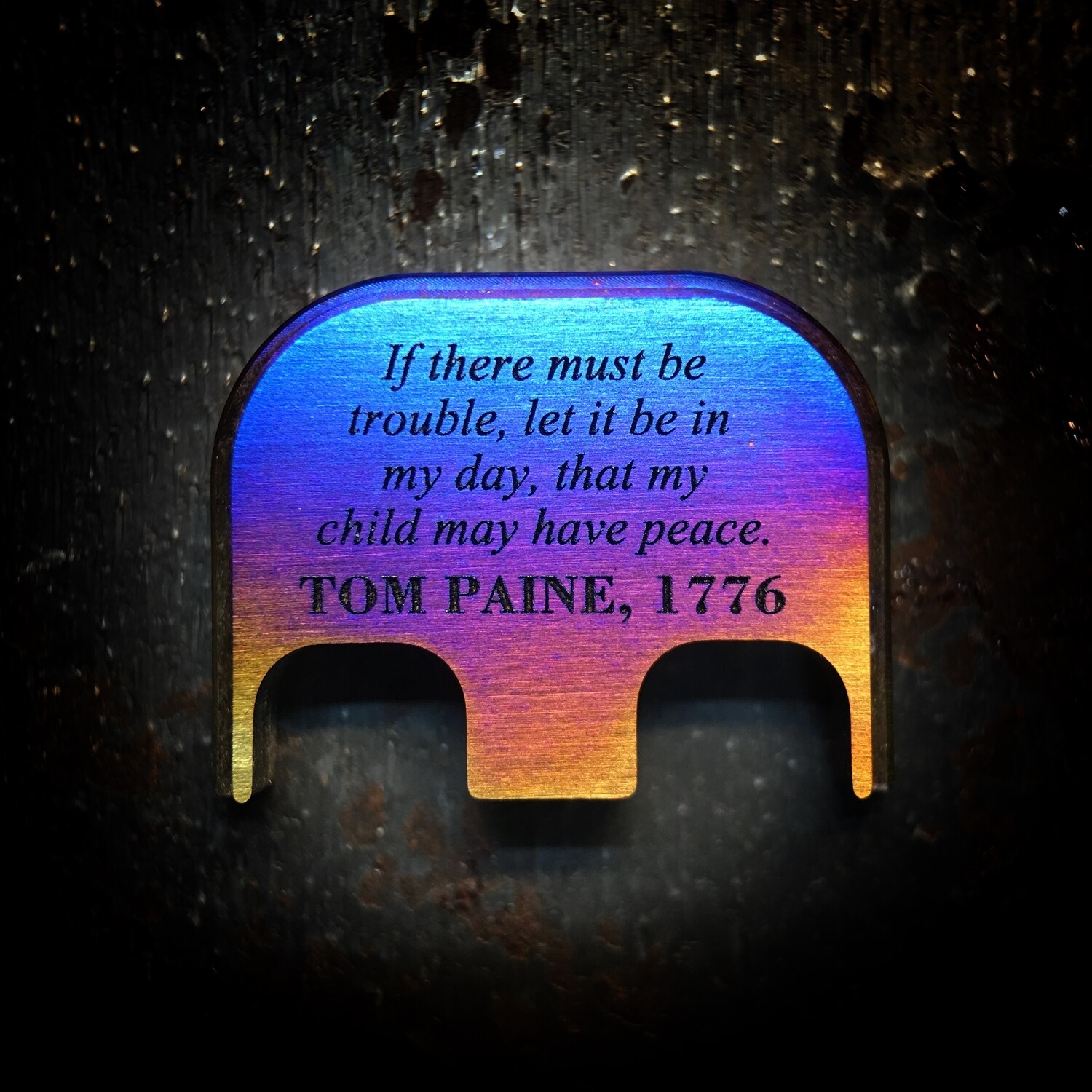 Tom Paine, 1776 - Titanium - Deep Engraved Flame Anodized
