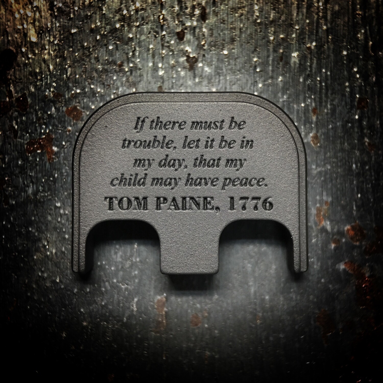 Tom Paine, 1776 - Titanium - Deep Engraved Blackout