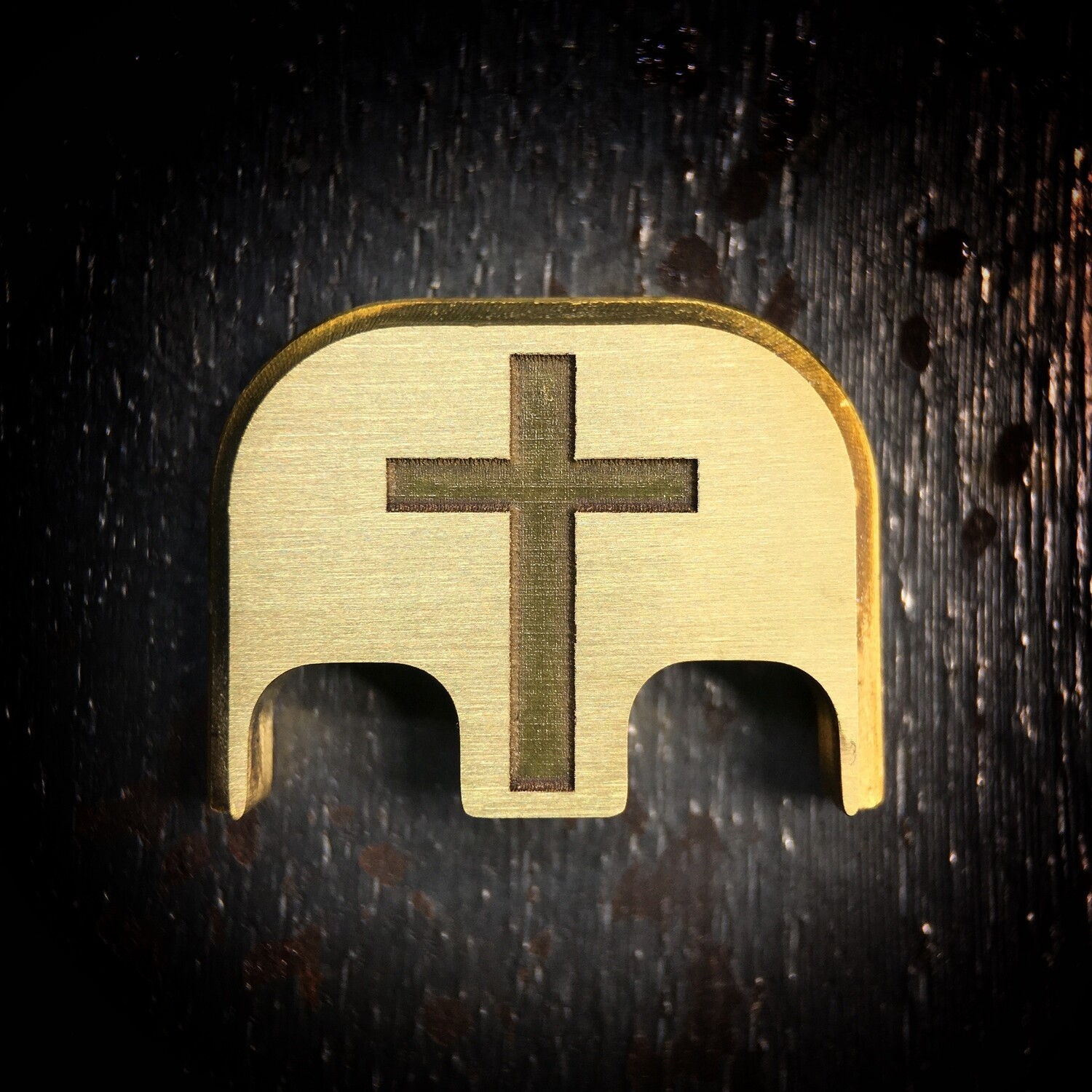 Cross - Brass - Deep Engraved Brushed