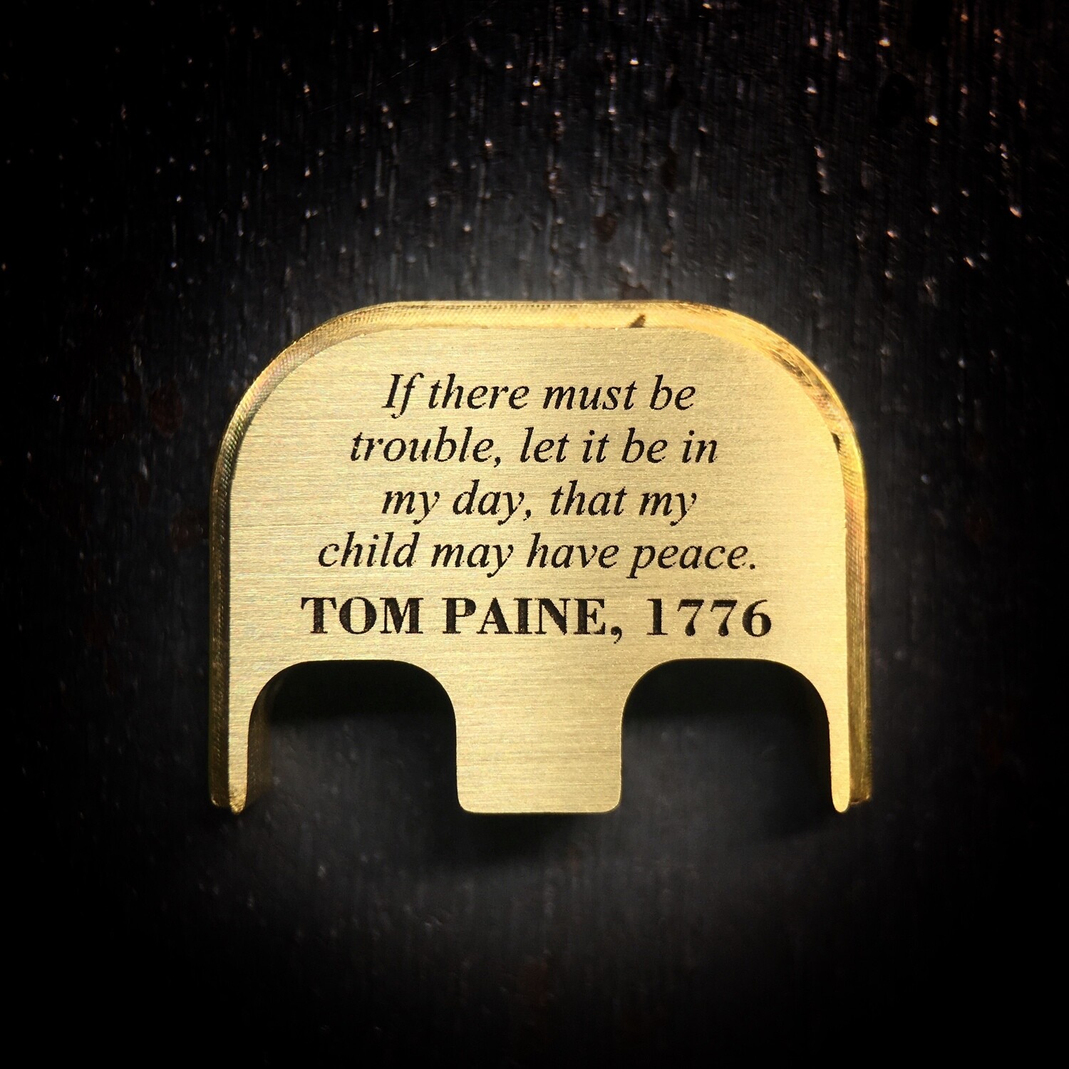 Tom Paine, 1776 - Brass - Deep Engraved Brushed