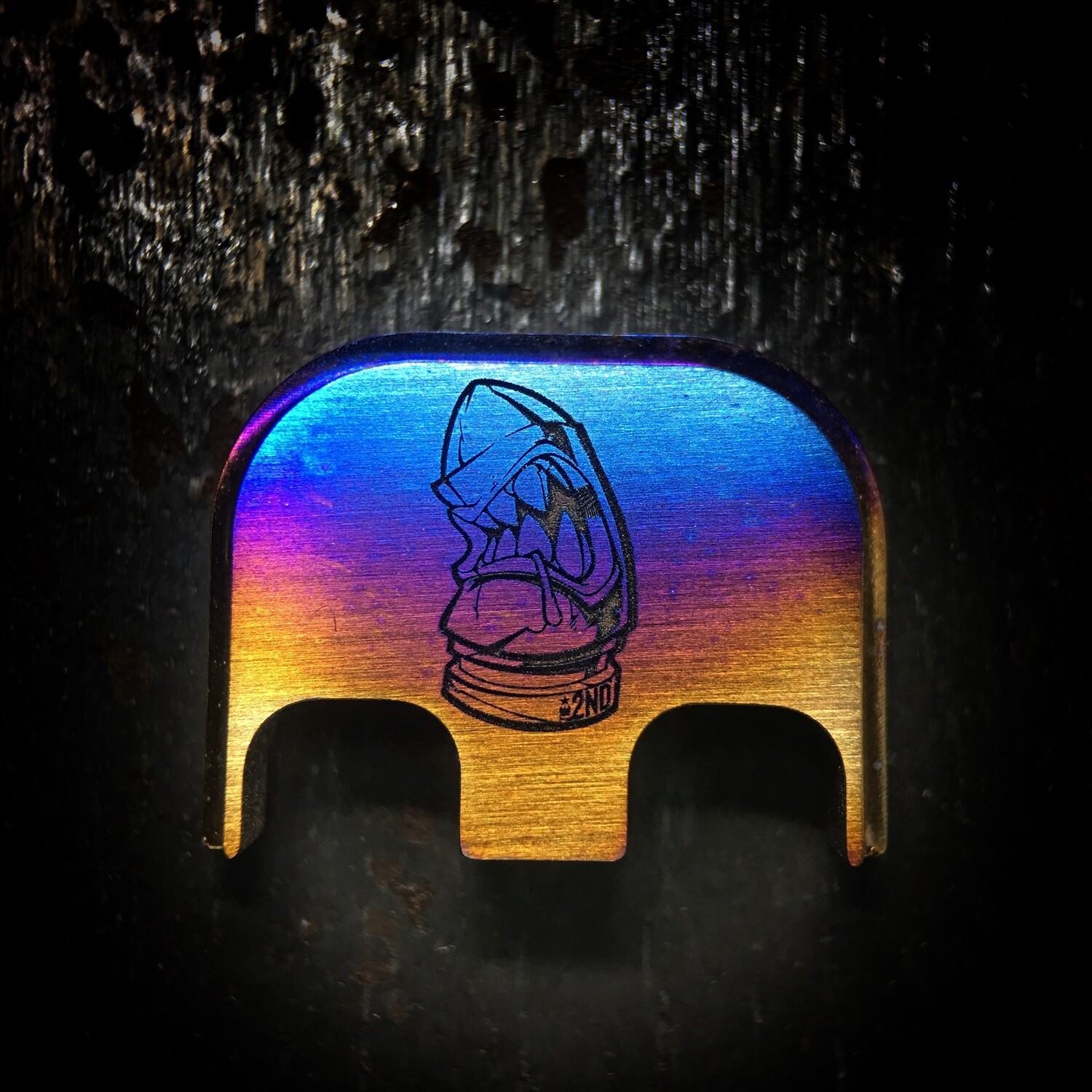 The 2nd Bullet - Titanium - Deep Engraved Flame Anodized