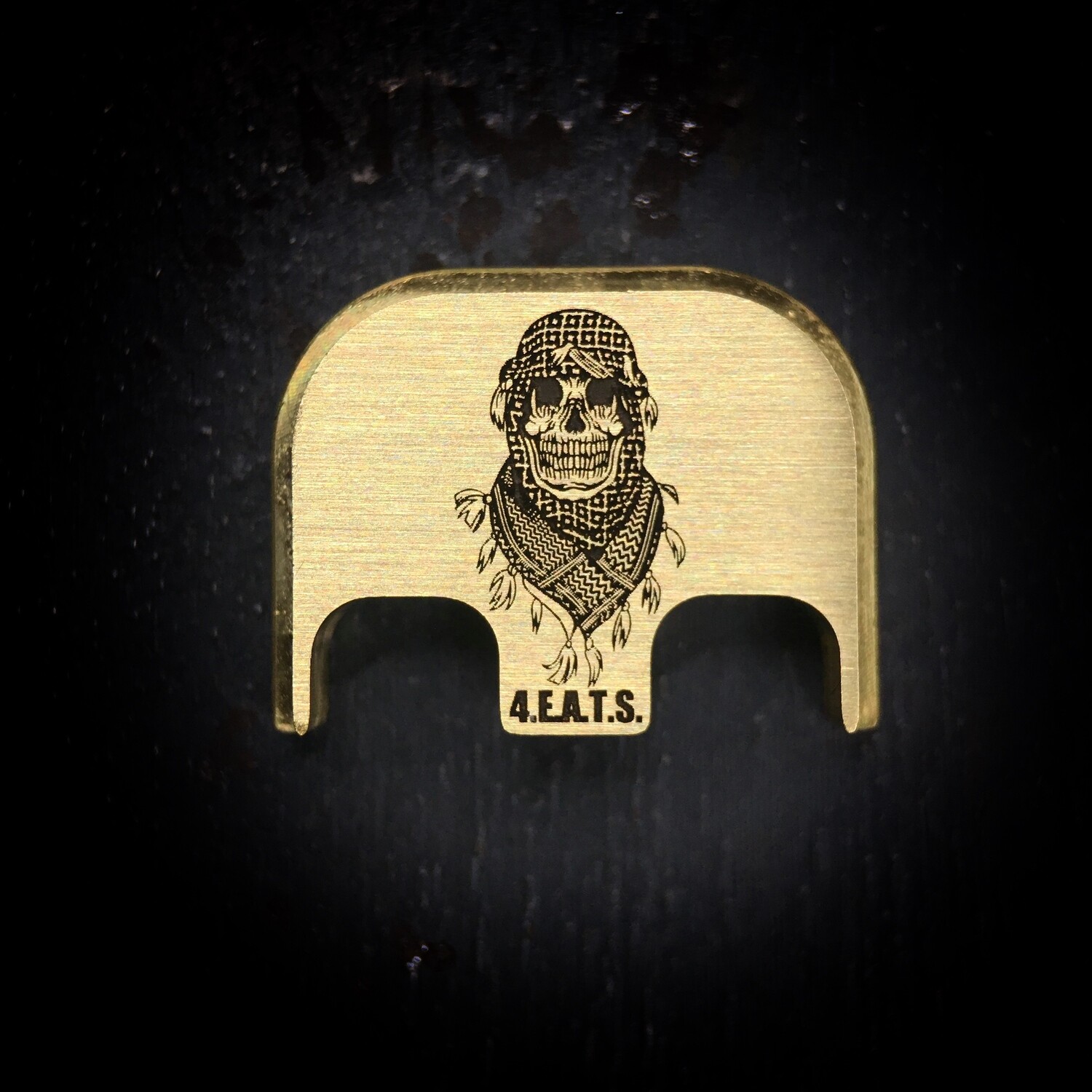 Shemagh Skull- Brass - Deep Engraved Brushed