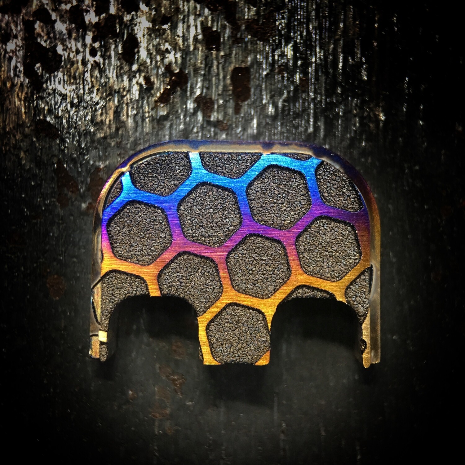 Honeycomb - Titanium - Deep Engraved Flame Anodized