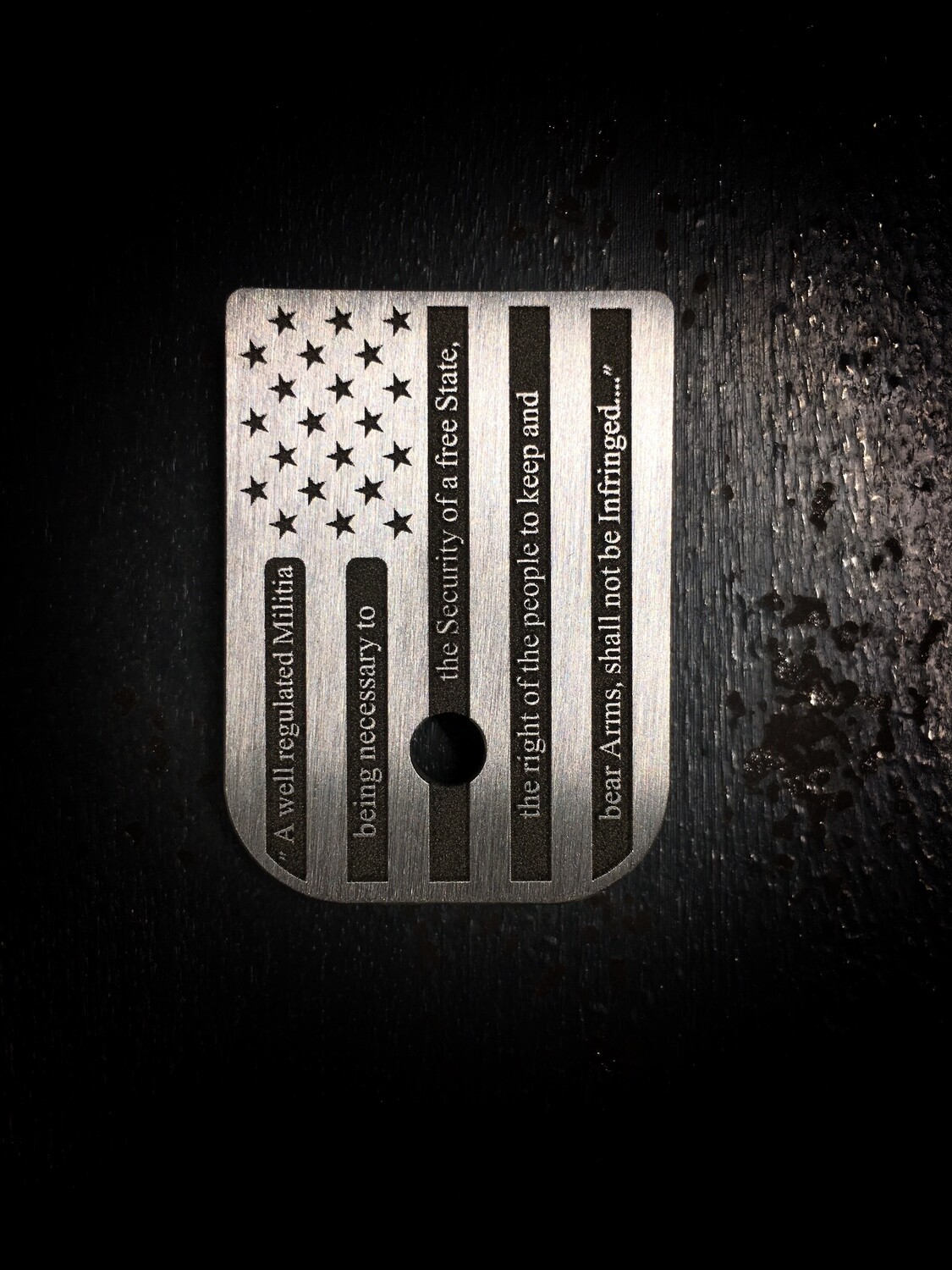 American Flag Mag - Titanium - Deep Engraved Brushed