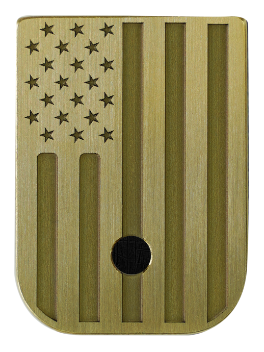 American Flag Mag - Brass - Deep Engraved Brushed