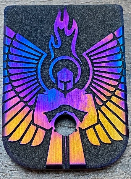 Guardian Defense Mag - Titanium - Deep Engraved Flame Anodized