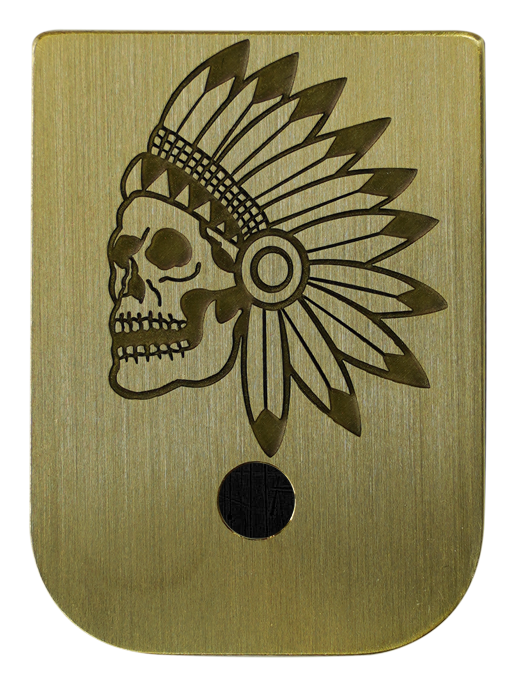 Nicholl Knives Mag - Brass - Deep Engraved Brushed