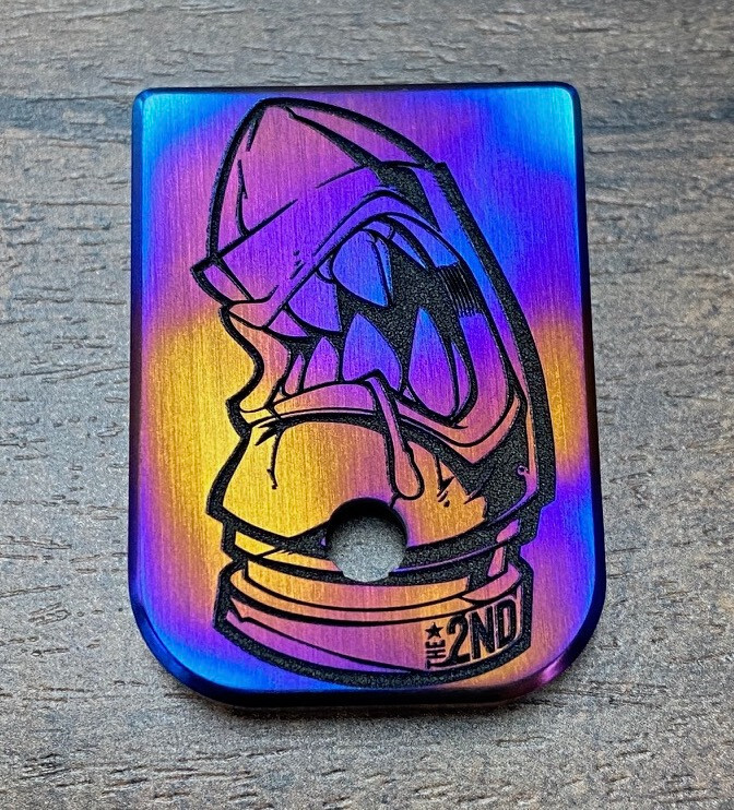 The 2nd Bullet Mag - Titanium - Deep Engraved Flame Anodized